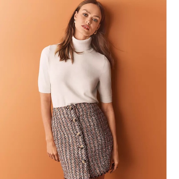 Ann Taylor turtleneck elbow sleeve sweaters w/ Ribbed neck, cuffs & hem XS - Picture 4 of 9